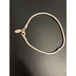Pandora Sterling Silver Snake Chain Bracelet 7.75 Lobster Clasp